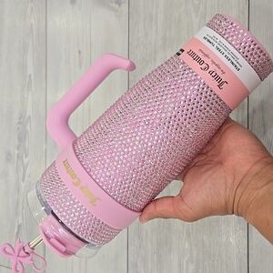 Juicy Couture Pink Rhinestone Sparkle Tumbler with Handle